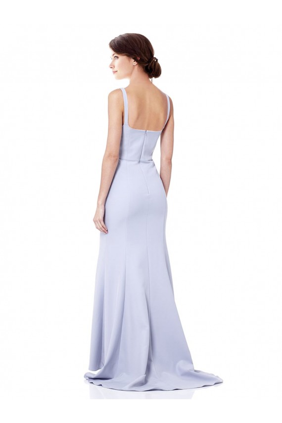 Mejores Azul cielo claro Sirena Tirantes espagueti Crepé Elástico Largo Formales Vestidos de dama de honor / Vestidos de fiesta