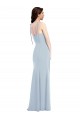 Mejores Azul cielo claro Trompeta Sin tirantes Crepé Elástico Largo Vestidos de dama de honor / Vestidos de fiesta