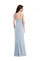 Mejores Azul cielo claro Trompeta Tirantes espagueti Crepé Elástico Largo Formales Vestidos de dama de honor / Vestidos de fiesta