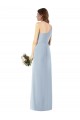 Mejores Azul cielo claro Trompeta Un Hombre Crepé Elástico Largo Vestidos de dama de honor / Vestidos de fiesta