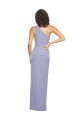 Mejores Azul humo Cubierta Un Hombre Crepé Elástico Largo Formales Vestidos de dama de honor / Vestidos de fiesta