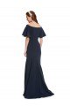 Mejores Azul marina oscuro Sirena Hombros Descubiertos Crepé Elástico Largo Formales Vestidos de dama de honor / Vestidos de fiesta