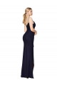 Mejores Azul marina oscuro Sirena Tirantes espagueti Gasa Largo Formales Vestidos de dama de honor / Vestidos de fiesta