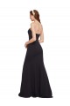Mejores Azul marina oscuro línea A Sin tirantes Crepé Elástico Largo Formales Vestidos de dama de honor / Vestidos de fiesta