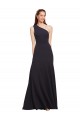 Mejores Azul marina oscuro línea A Un Hombre Crepé Elástico Largo Formales Vestidos de dama de honor / Vestidos de fiesta