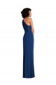 Mejores Azul real Cubierta Un Hombre Spandex Largo Vestidos de dama de honor / Vestidos de fiesta