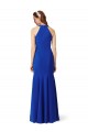 Mejores Azul real Sirena Cuello en V Crepé Elástico Largo Formales Vestidos de dama de honor / Vestidos de fiesta