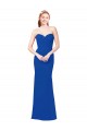 Mejores Azul real línea A Cuello de Corazón Gasa Largo Vestidos de dama de honor