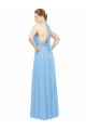 Mejores Bígaro línea A Halter Gasa Largo Vestidos de dama de honor
