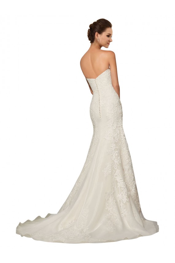 Mejores Blanco Cubierta Cuello de Corazón Cola capilla Tul Encaje Vestidos de novia
