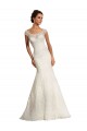 Mejores Blanco Sirena Barco Cola capilla Encaje Vestidos de novia