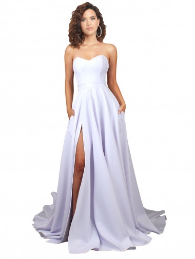 Mejores Blanco línea A Cuello de Corazón Crepé Elástico Sencillo Playa Vestidos de novia