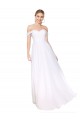 Mejores Blanco línea A Hombros Descubiertos Gasa Largo Formales Vestidos de dama de honor / Vestidos de fiesta