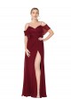 Mejores Borgoña Trompeta Hombros Descubiertos Gasa Largo Formales Vestidos de dama de honor / Vestidos de fiesta