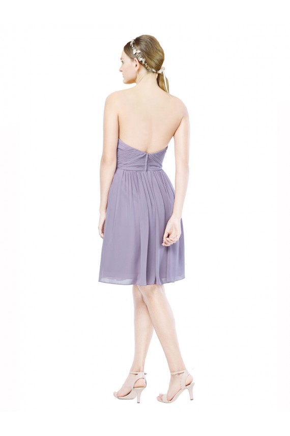 Mejores Borgoña línea A Cuello de Corazón Gasa Corto Vestidos de dama de honor / Vestidos de cóctel / Vestidos para homecoming