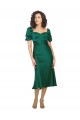 Mejores Cazador Verde línea A Cuello de Corazón Midi Satén sedoso Corto Formales Vestidos de dama de honor / Vestidos de fiesta