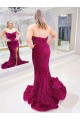 Mejores Color mostrado Cubierta Cuello de Corazón Barrer tren Lentejuelas Terciopelo Largo Vestidos de fiesta
