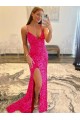 Mejores Color mostrado Cubierta Cuello en V Barrer tren Lentejuelas Terciopelo Largo Vestidos de fiesta