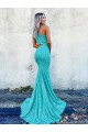 Mejores Color mostrado Sirena Un Hombre Barrer tren Lentejuelas Terciopelo Largo Vestidos de fiesta