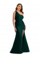 Mejores Evergreen Sirena Un Hombre Satén sedoso Largo Formales Vestidos de dama de honor / Vestidos de fiesta