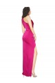 Mejores Fucsia Cubierta Un Hombre Satén sedoso Largo Formales Vestidos de dama de honor / Vestidos de fiesta