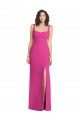 Mejores Fucsia Trompeta Cuadrado Crepé Elástico Largo Vestidos de dama de honor / Vestidos de fiesta