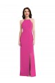 Mejores Fucsia Trompeta Halter Cuello Alto Crepé Elástico Largo Formales Vestidos de dama de honor / Vestidos de fiesta