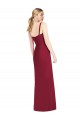Mejores Lila Sirena Tirantes espagueti Cuello en V Sin tirantes Gasa Largo Vestidos de dama de honor