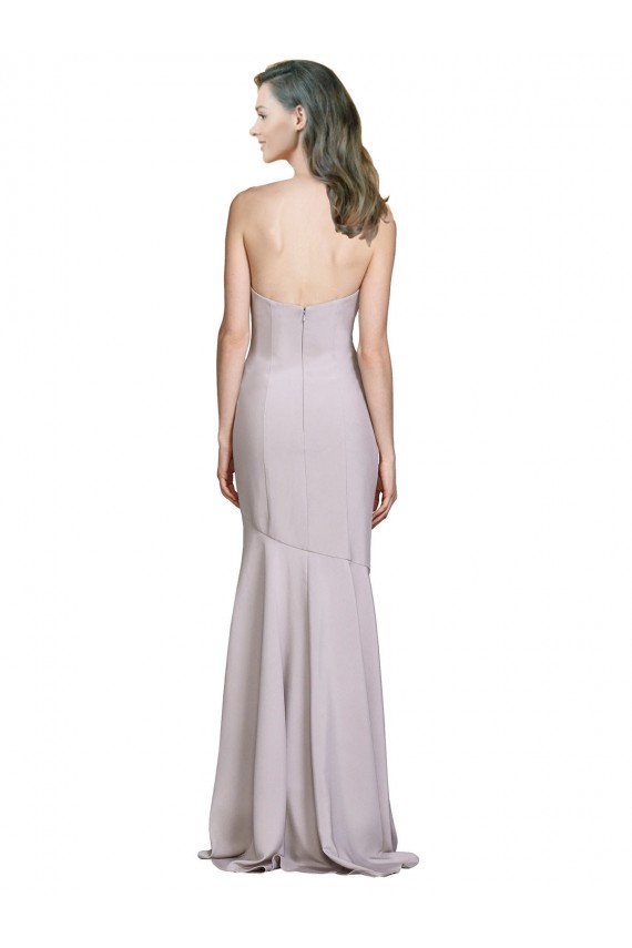 Mejores Lila ártica Sirena Sin tirantes Crepé Elástico Largo Vestidos de dama de honor / Vestidos de fiesta
