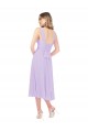 Mejores Lila línea A Cuello de Corazón Midi Gasa Corto Asimétrico Vestidos de dama de honor / Vestidos de cóctel / Vestidos para homecoming