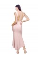 Mejores Rosa Cubierta Cuello Alto Midi Crepé Elástico Corto Asimétrico Formales Vestidos de dama de honor / Vestidos de fiesta / Vestidos de cóctel
