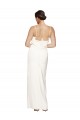 Mejores Marfil Cubierta Halter Cuello Alto Satén elástico Largo Formales Vestidos de dama de honor / Vestidos de fiesta