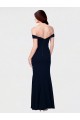 Mejores Marfil Sirena Hombros Descubiertos Crepé Elástico Largo Formales Vestidos de dama de honor / Vestidos de fiesta