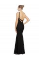 Mejores Negro Cubierta Cuello joya Encaje Largo Vestidos de dama de honor