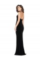 Mejores Negro Cubierta Halter Cuello Alto Terciopelo Elástico Largo Vestidos de dama de honor / Vestidos de fiesta