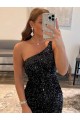 Mejores Negro Cubierta Un Hombre Corto Lentejuelas Terciopelo Corto Vestidos de fiesta