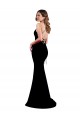 Mejores Negro Sirena Cuello Alto Crepé Elástico Largo Formales Vestidos de dama de honor / Vestidos de fiesta