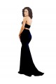 Mejores Negro Sirena Cuello Alto Crepé Elástico Largo Formales Vestidos de dama de honor / Vestidos de fiesta