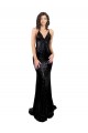 Mejores Negro Sirena Cuello en V Lentejuela Largo Formales Vestidos de dama de honor / Vestidos de fiesta