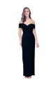 Mejores Negro Sirena Hombros Descubiertos Crepé Elástico Largo Formales Vestidos de dama de honor / Vestidos de fiesta