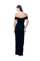 Mejores Negro Sirena Hombros Descubiertos Crepé Elástico Largo Formales Vestidos de dama de honor / Vestidos de fiesta