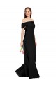 Mejores Negro Sirena Hombros Descubiertos Gasa Largo Vestidos de dama de honor / Vestidos de fiesta