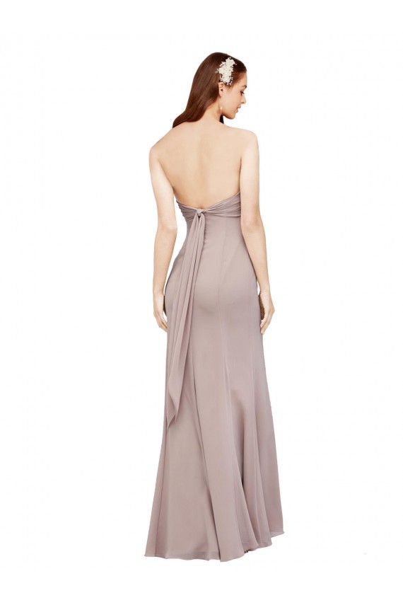 Mejores Negro Sirena Hombros Descubiertos Gasa Largo Vestidos de dama de honor / Vestidos de fiesta