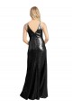 Mejores Negro línea A Tirantes espagueti Cuello en V Lentejuela Largo Formales Vestidos de dama de honor / Vestidos de fiesta