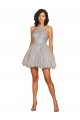 Mejores Plata línea A Halter Corto Tul Corto Vestidos de dama de honor / Vestidos de cóctel / Vestidos para homecoming
