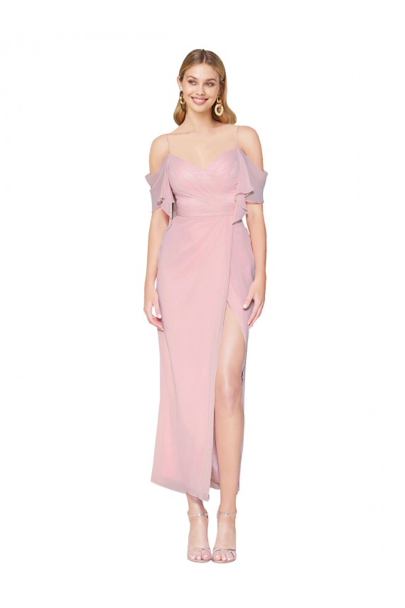 Mejores Primavera Sirena Hombros Descubiertos Gasa Corto Formales Vestidos de dama de honor / Vestidos de fiesta