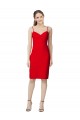 Mejores Rojo Cubierta Cuello de Corazón Cóctel Crepé Elástico Corto Formales Vestidos de dama de honor / Vestidos de fiesta / Vestidos de cóctel