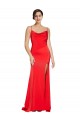 Mejores Rojo Cubierta Sin tirantes Satén elástico Largo Formales Vestidos de dama de honor / Vestidos de fiesta