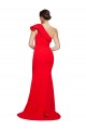 Mejores Rojo Cubierta Un Hombre Barrer tren Crepé Elástico Largo Vestidos de dama de honor / Vestidos de fiesta