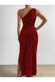 Mejores Rojo Cubierta Un Hombre Lentejuelas Terciopelo Largo Vestidos de fiesta
